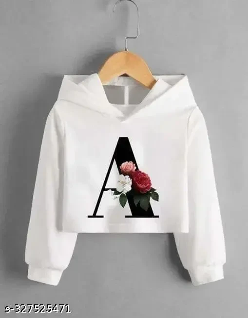 Crop Length Hood neck Full Sleeve Women printed tshirt