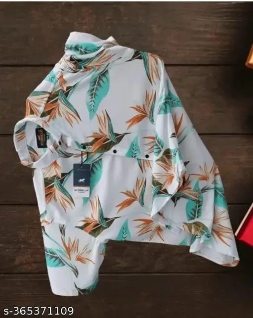Men Regular Fit Striped Mandarin Collar Casual Shirt