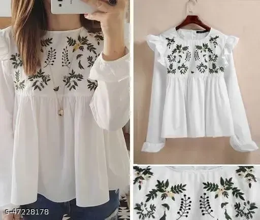 Womens Rayon emboridery top