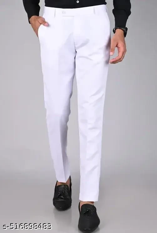 SUPA Polyster Blend Formal Trousers For Man |formal trousers for men | office pant | (WHITE)
