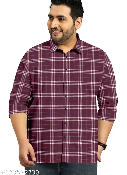 Mens Wear Big Size Casual PolyCotton Chex Shirt