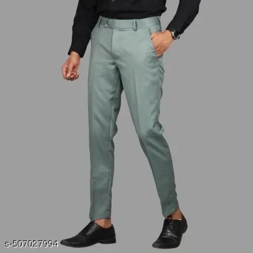 Adiyogi Febrics Men's Solid Formal Regular Fit Wrinkle Free Trousers
