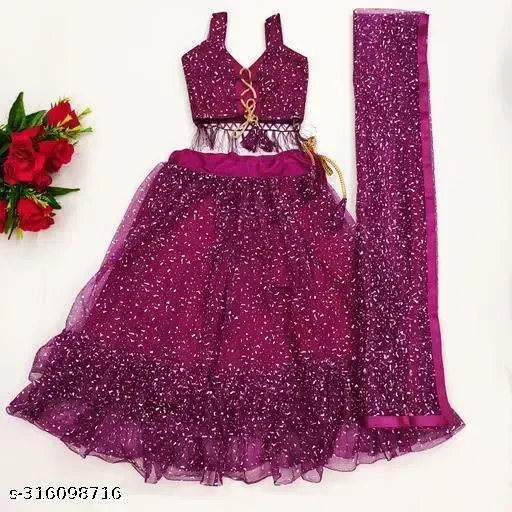 Fully Stitched Emriodery Lehenga Choli and Dupatta Set