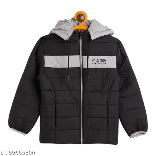 Camey Kids Boys Regular Fit Hodded Bomber Jacket For Winter Wear