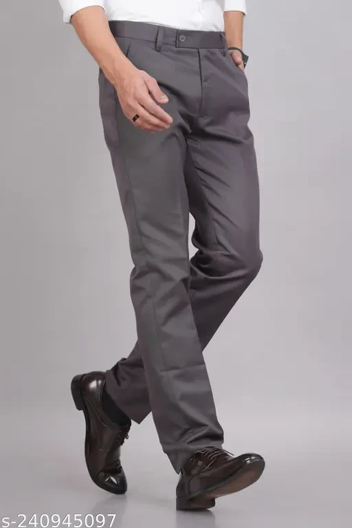 Adiyogi Men's Slim Fit Formal Trousers