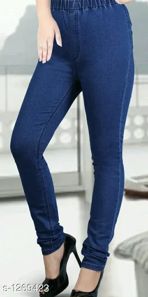 Stylish Women's Solid Denim Jeans