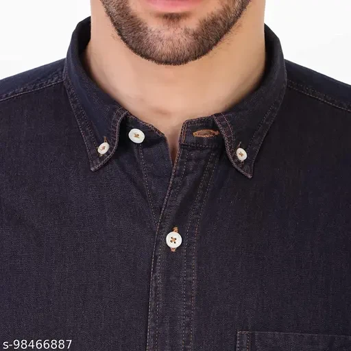IV Clothing Men'S Denim Shirt