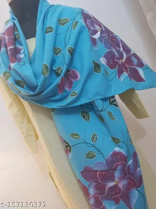 Designer handpainted Stole Fabric : cotton length 2 meters, width :23 inches care:Handwash only with mild detergent